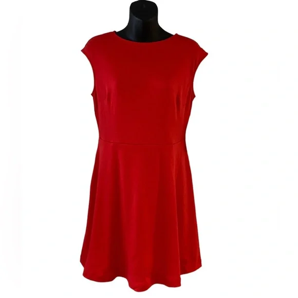 new york company red dress New York & Company Red Dress with Pockets
